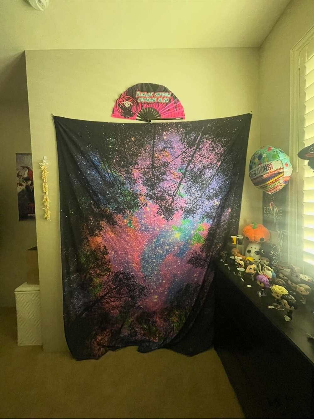 Galaxy Forest Wall Tapestry - Pink, Purple & Blue